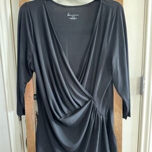Lane Bryant Black Draped Top